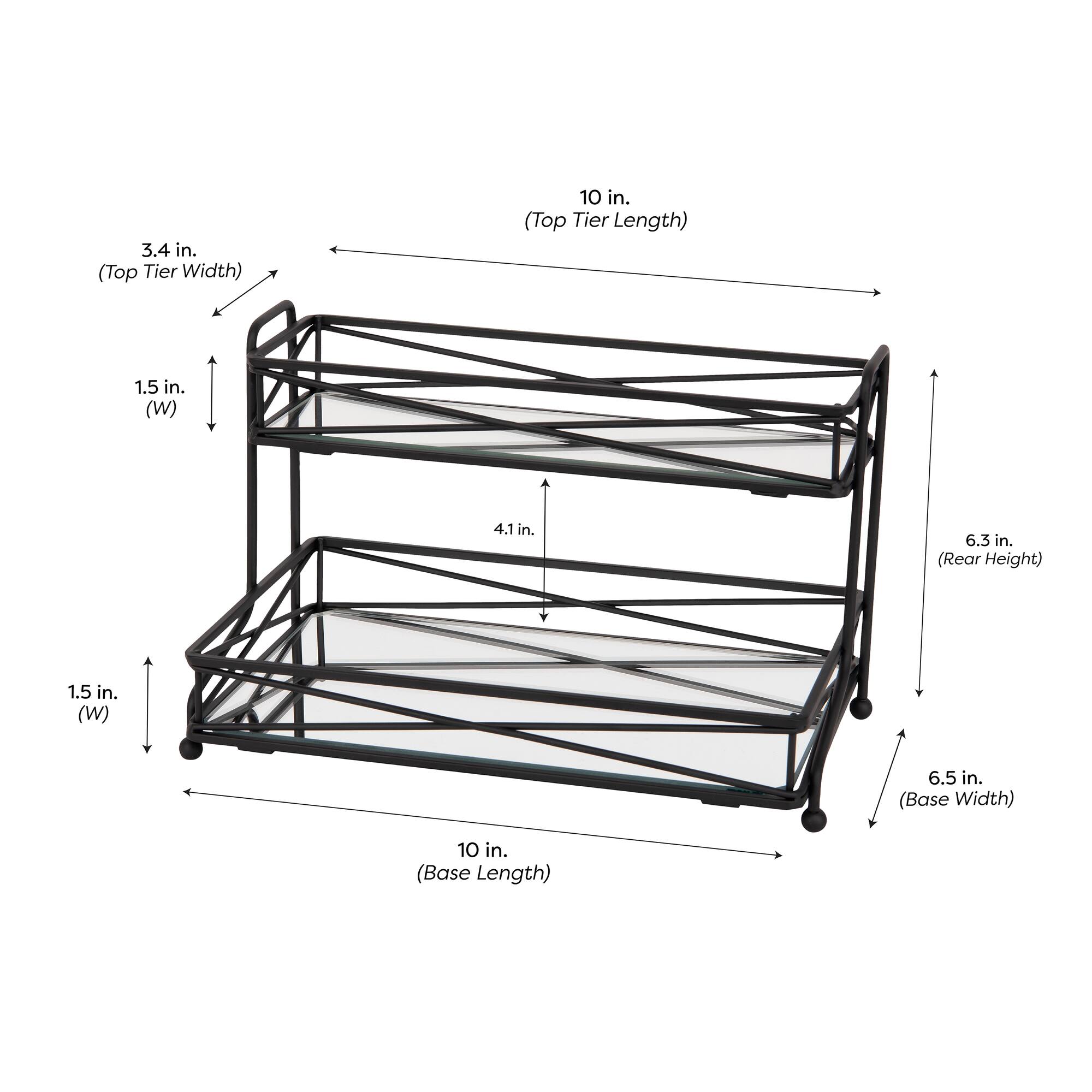 Home Details Matte Black 2-Tier Vanity Tower